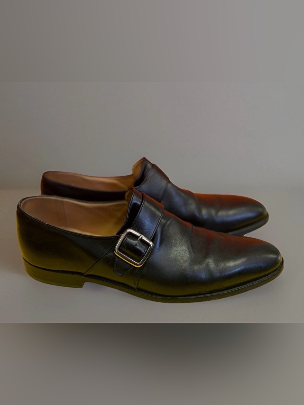 Church's Men’s Black Leather Single Monk Strap Loafers - size 11